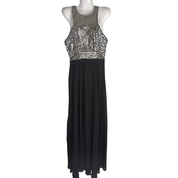 Beauty Kai Dresses & Skirts - Beauty Kai Women's Sequin Halter Neck Maxi Dress Black MED NWT Party‎ Weddings